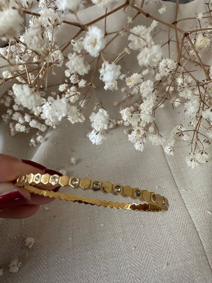 Honey Glow Armbånd – Guldbelagt med Sten