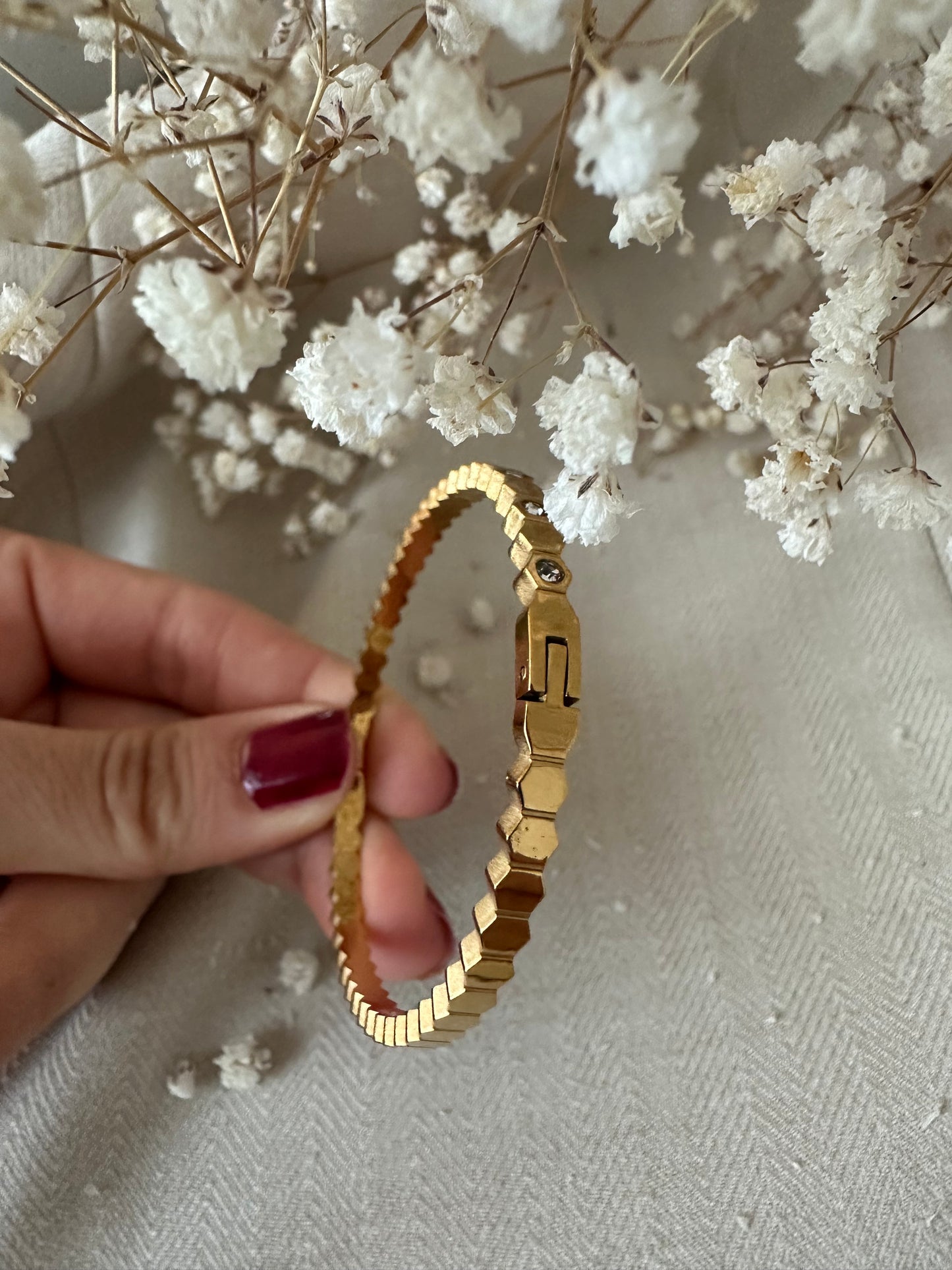 Honey Glow Armbånd – Guldbelagt med Sten