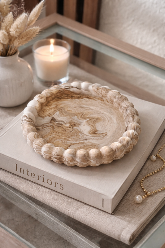 Marble tray -beige