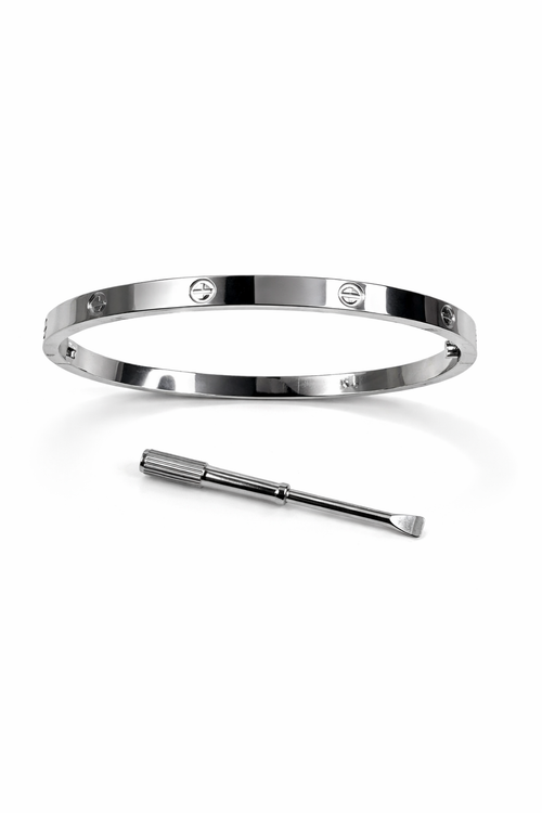 Screw Bangle – Sølv 4 mm