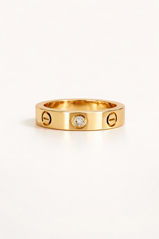Gold Stone Ring ( 4mm m 1 sten )